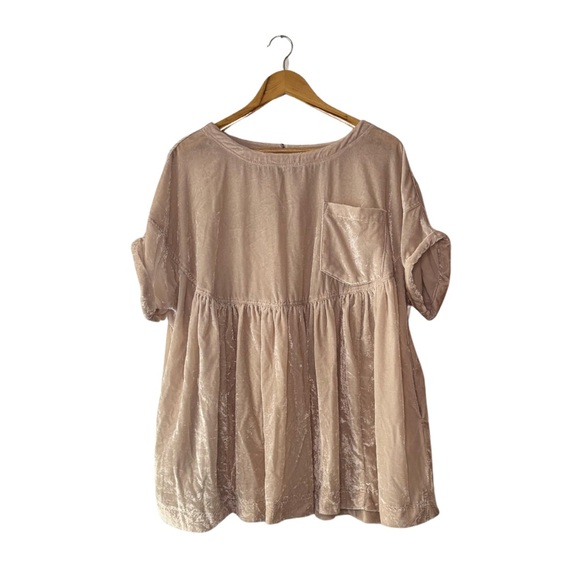 We The Free Dresses & Skirts - Free People 'We The Free' Moon City Velvet Pink Babydoll Dress/Top
